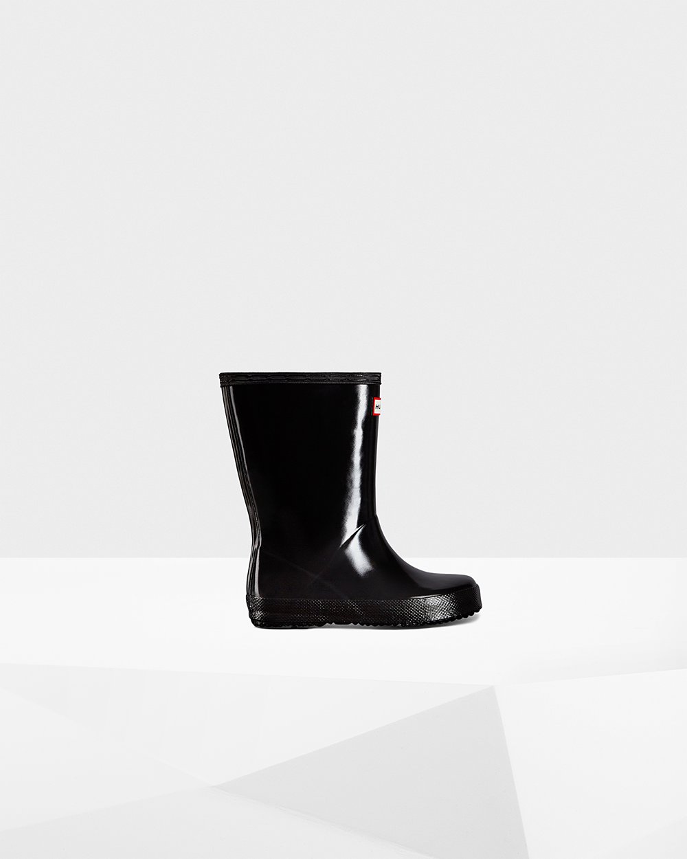Galochas Hunter Criança Pretas - Original First Classic Gloss - 48DZAWEYB